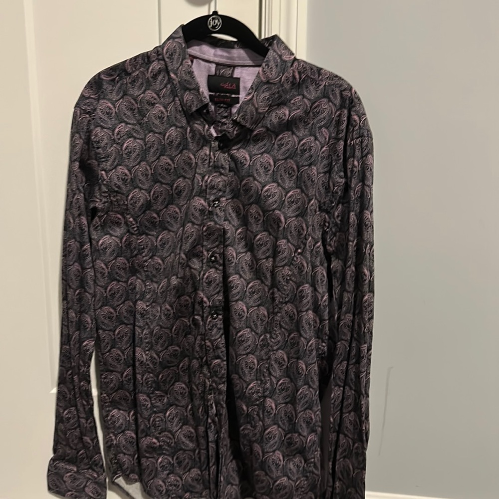 EightX slim fit paisley dress shirt